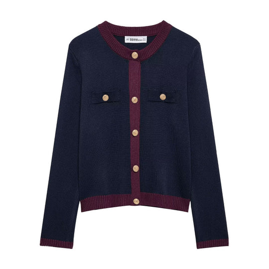 Damen Strickjacke mit dekorativen Knöpfen und praktischen Taschen R&B