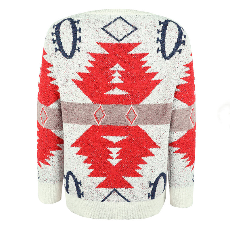 R&B | Geometrischer Strickpullover Mit Modernem Look