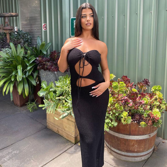 Damen Figurbetontes Kleid mit Cut-Outs R&B