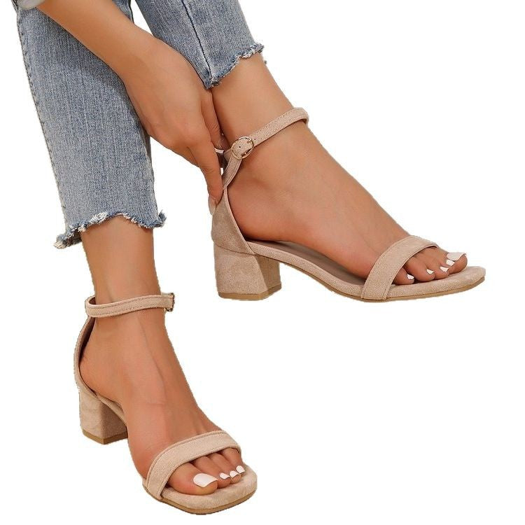 Damen Riemchen-Sandalen mit blockartigem Absatz R&B