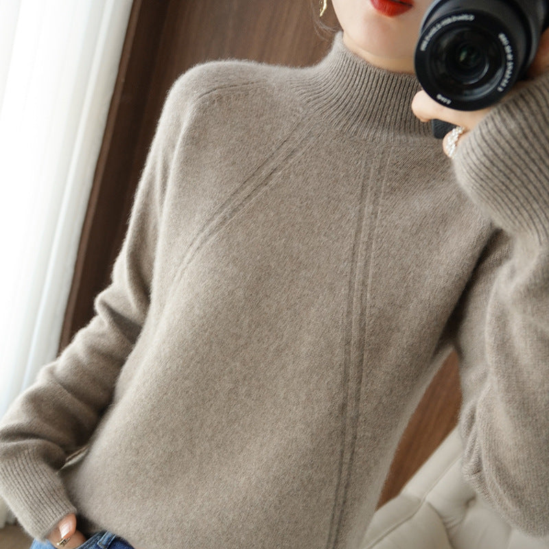 Damen kuscheliger Rollkragenpullover aus feinem Material mit lässigem Schnitt R&B