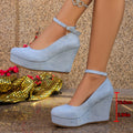 Damen Wedge-Pumps mit dekorativem Riemchen und exzellentem Fußbett R&B