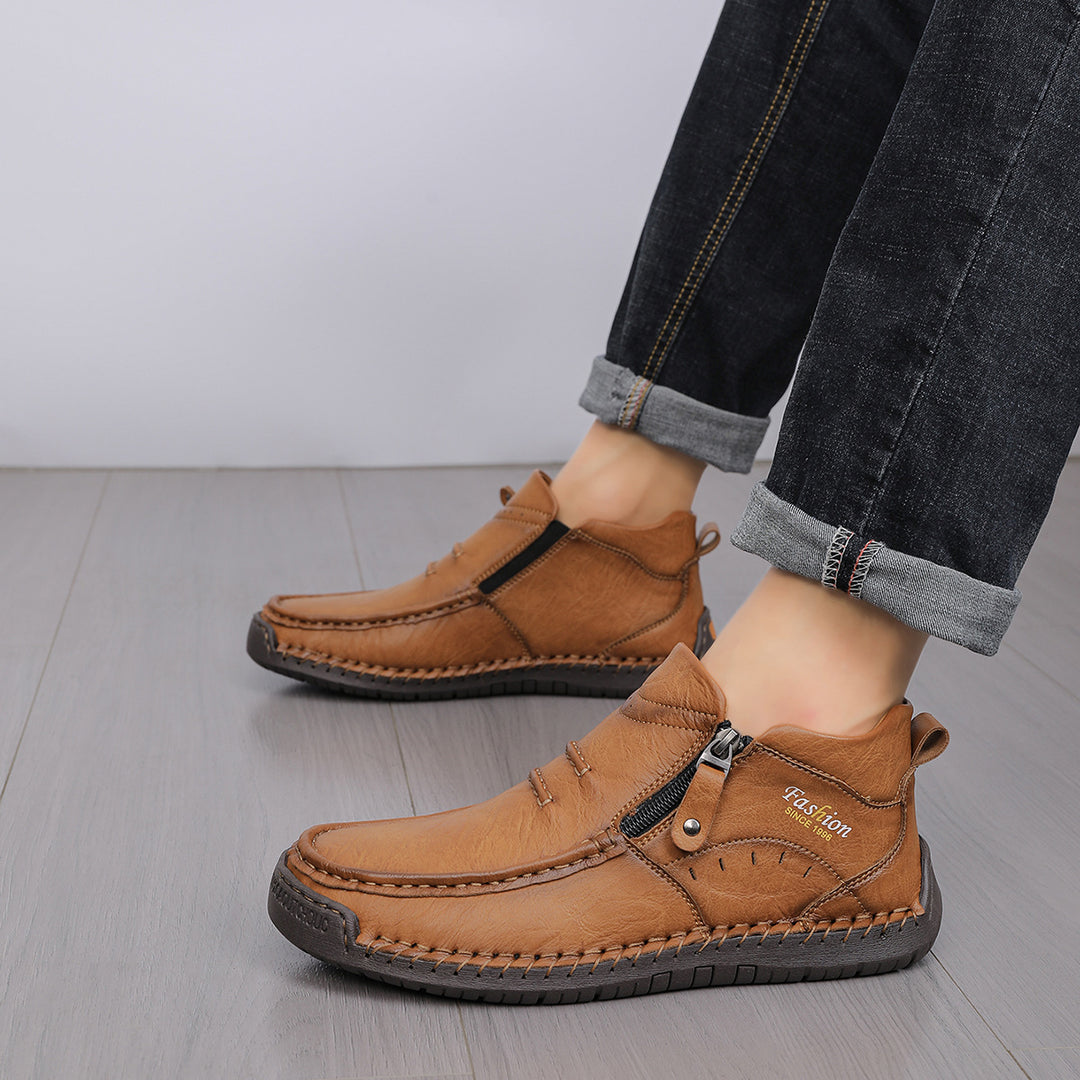 Herren Bequeme Leder Slipper R&B