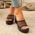 Damen Plateau-Sandaletten mit offener Spitze und trendigem Netzdesign R&B