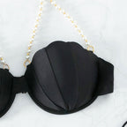 Damen Bikinioberteil mit muschelförmigem Design und Perlenschnürung