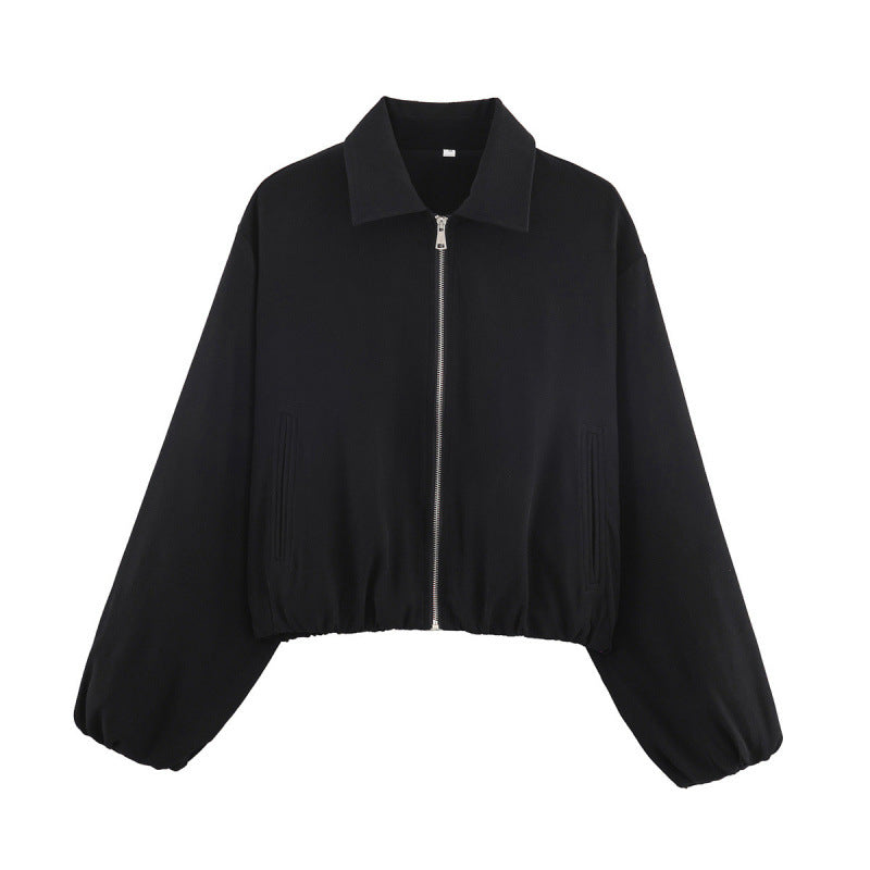 Damen cropped Steppjacke mit elastischen Bündchen und praktischen Taschen R&B