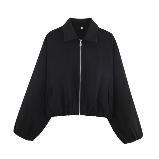Damen cropped Steppjacke mit elastischen Bündchen und praktischen Taschen R&B