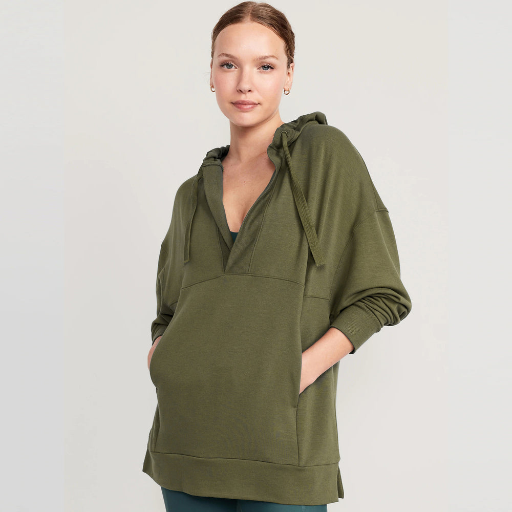 Damen Lässiger Kapuzenpullover mit asymmetrischem Schnitt und praktischen Taschen R&B