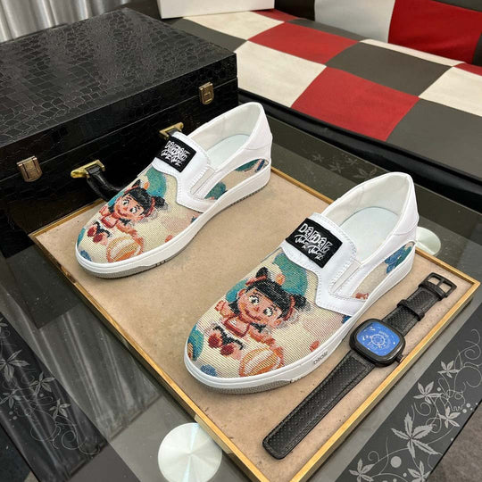 Damen Slip-On Sneakers mit kreativem Motiv und ergonomischem Komfort R&B