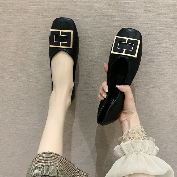 Damen elegante Ballerinas mit modischem Schnallenakzent R&B