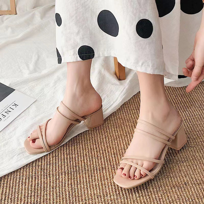 Damen Blockabsatz Sandalen mit modischem Riemendesign R&B