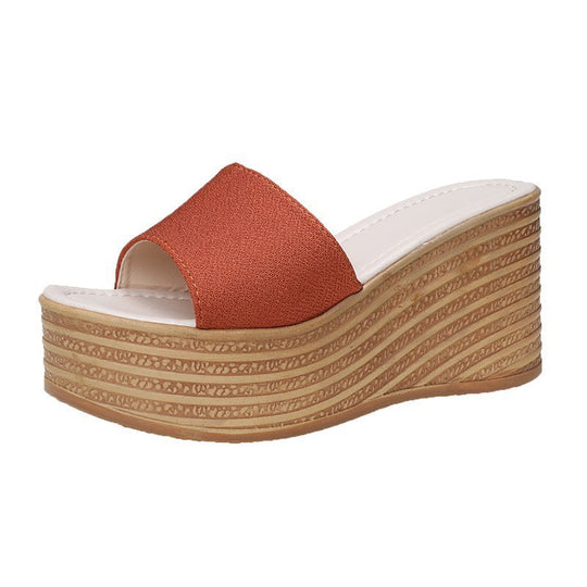 Damen Wedge-Pantoletten mit weitem Träger und rutschfester Sohle R&B