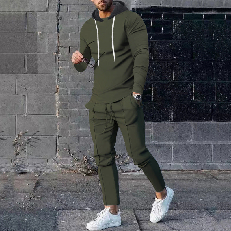 Herren modisches Hoodie mit sportlicher Passform und kontrastierenden Details R&B