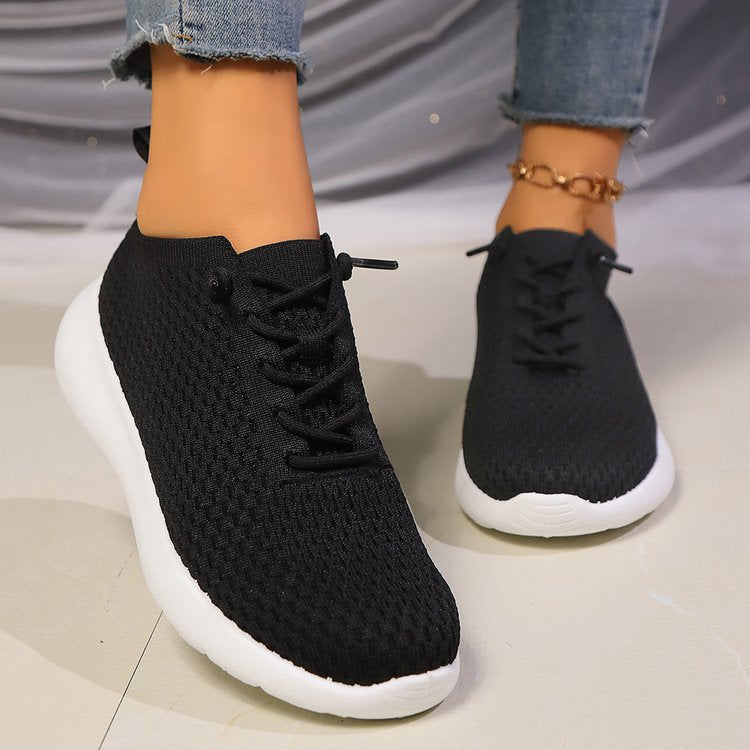 Damen Sneaker aus atmungsaktivem Strickmaterial mit rutschfester Sohle R&B