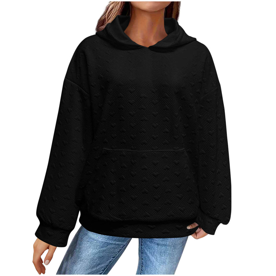 Damen Kapuzenpullover mit strukturiertem Herzmuster R&B