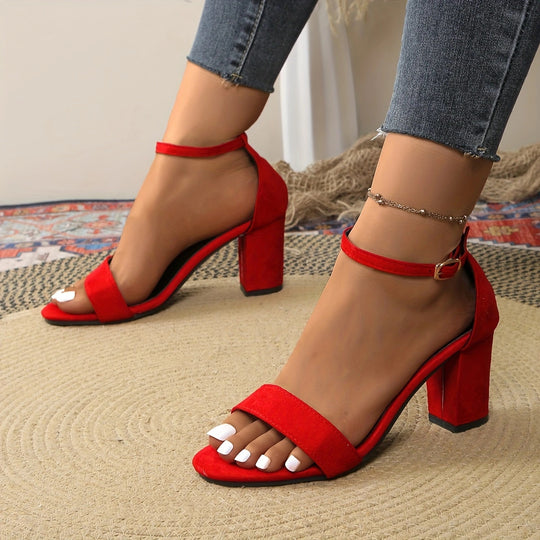 Damen Absatzsandalen mit transparenten Riemen und glitzerndem Akzent R&B
