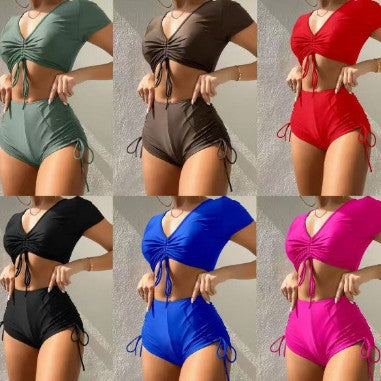 Damen Sportliches Bikiniset mit modischer Raffung R&B