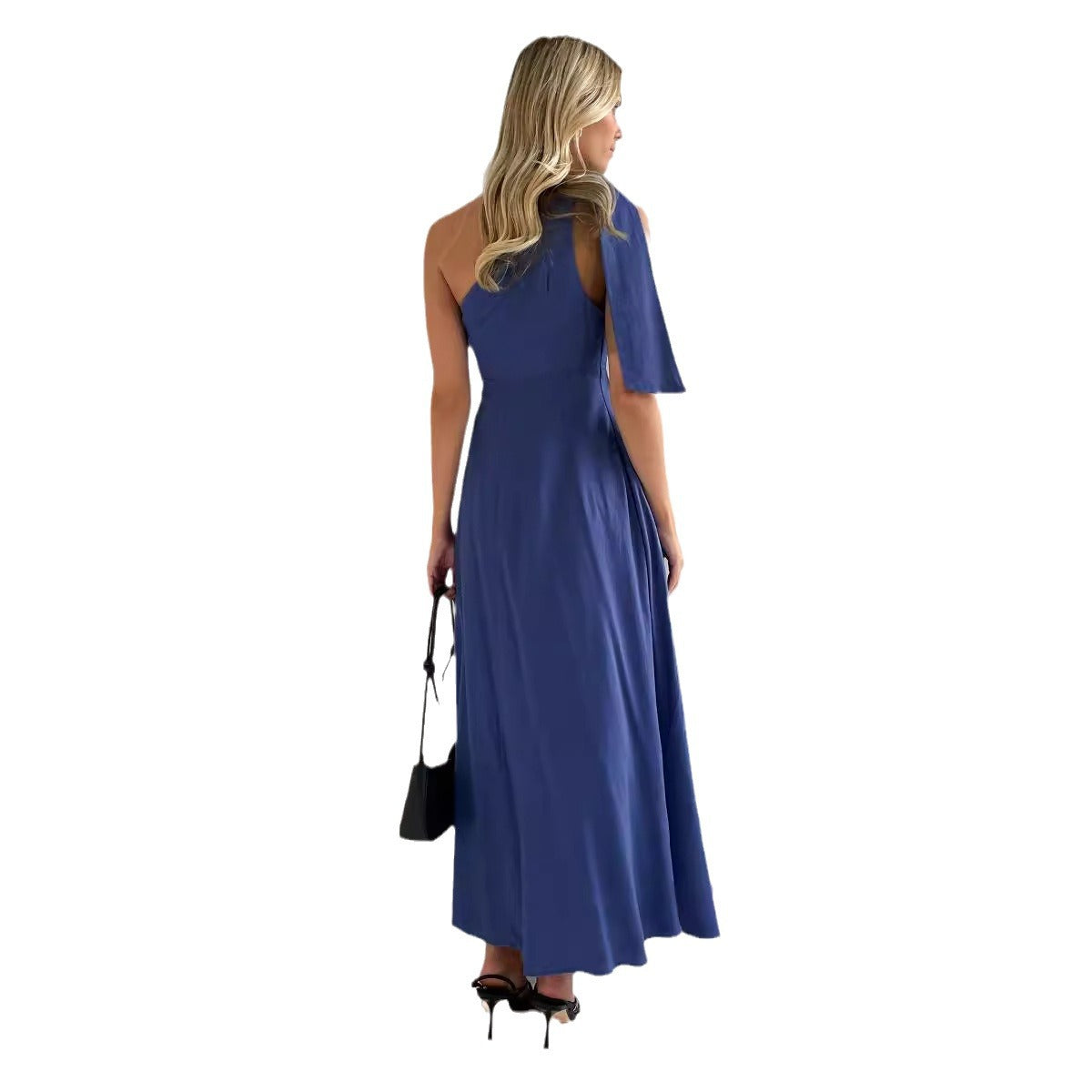 Damen Maxikleid mit asymmetrischem Ausschnitt und eleganter Schulterpartie R&B