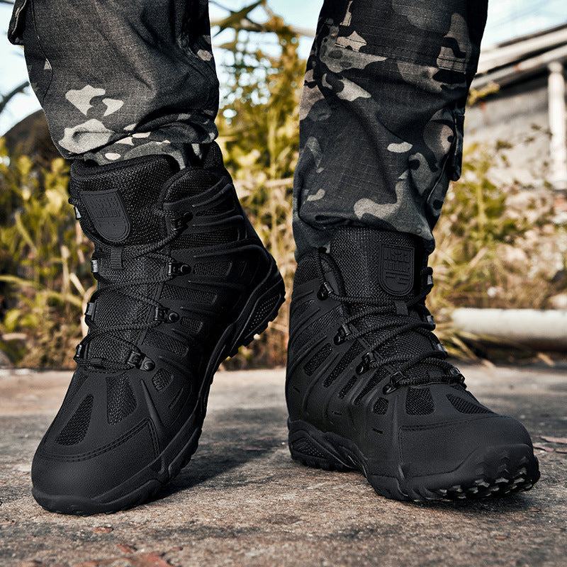 Herren taktische Schuhe mit hoher Knöchelsupport und rutschfester Sohle R&B