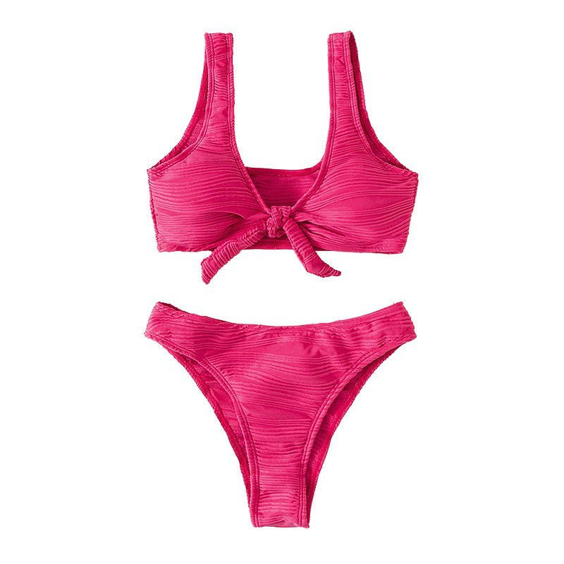 Damen Sportliches Bikini-Set mit knotendem Oberteil R&B