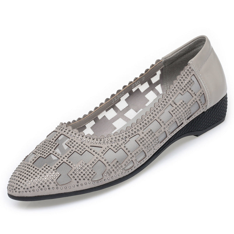 Damen Elegante Ballerinas mit modischem Cut-Out-Design und funkelnden Strassdetails R&B