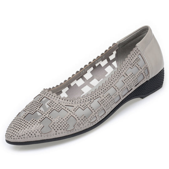 Damen Elegante Ballerinas mit modischem Cut-Out-Design und funkelnden Strassdetails R&B