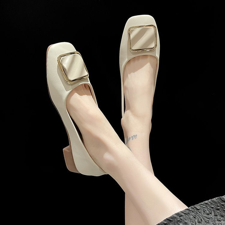 Damen elegante Ballerinas mit dekorativem Schnallen-Detail R&B