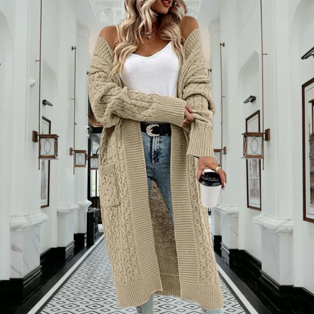 Damen Strickmantel mit Kabelmuster R&B