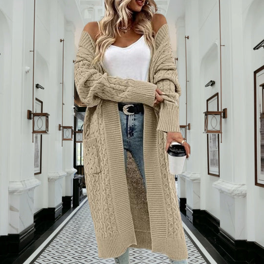 Damen Strickmantel mit Kabelmuster R&B