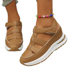 Damen Komfortable Keilsneaker mit verstellbaren Riemen und ergonomischem Fußbett R&B