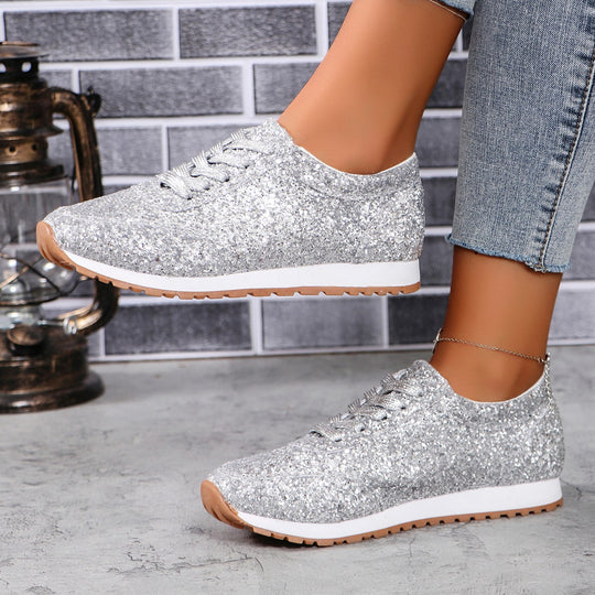 Damen Glitzernde Sneaker mit atmungsaktiver Sohle R&B