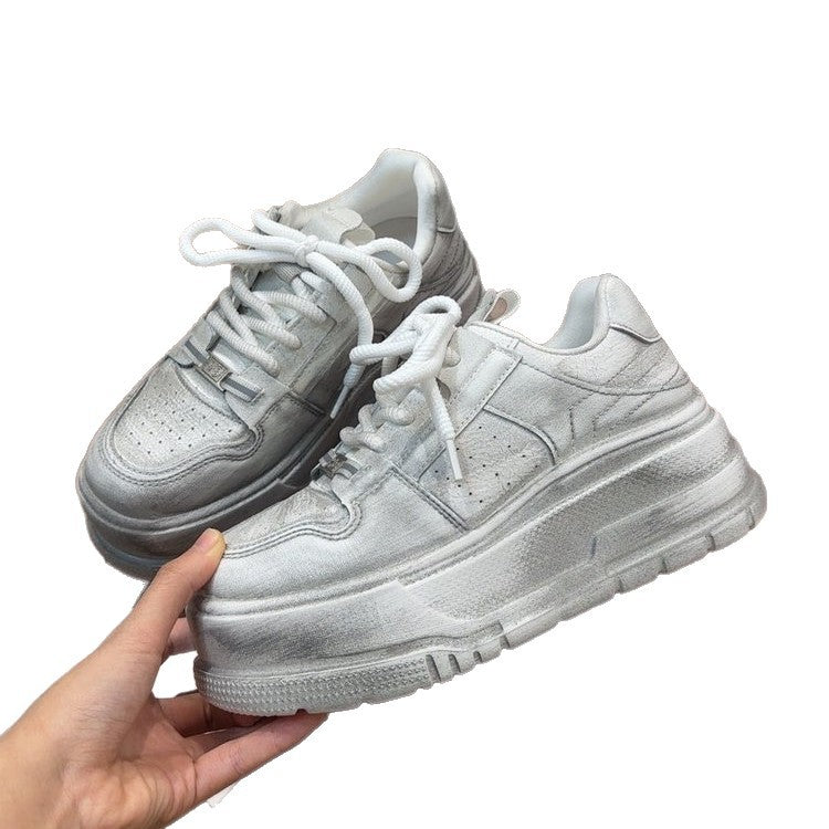 Damen modische Plateau-Sneaker mit rutschfester Sohle und atmungsaktivem Obermaterial R&B