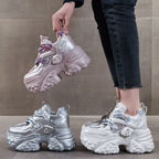 Damen Sportliche Chunky Sneakers mit innovativem Sohlenprofil