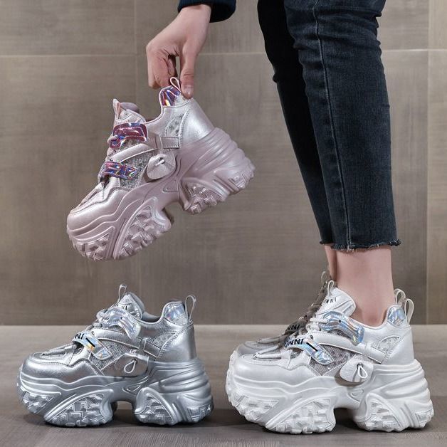 Damen Sportliche Chunky Sneakers mit innovativem Sohlenprofil