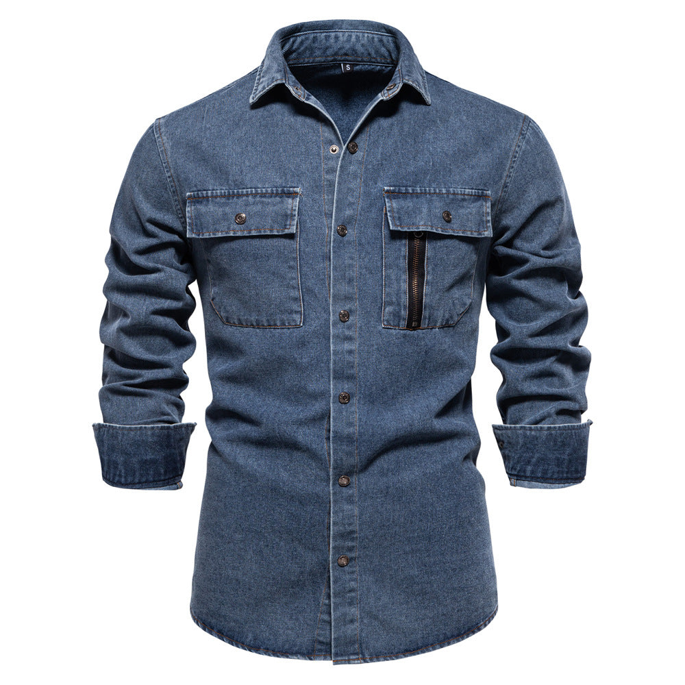 Herren Jeanshemd