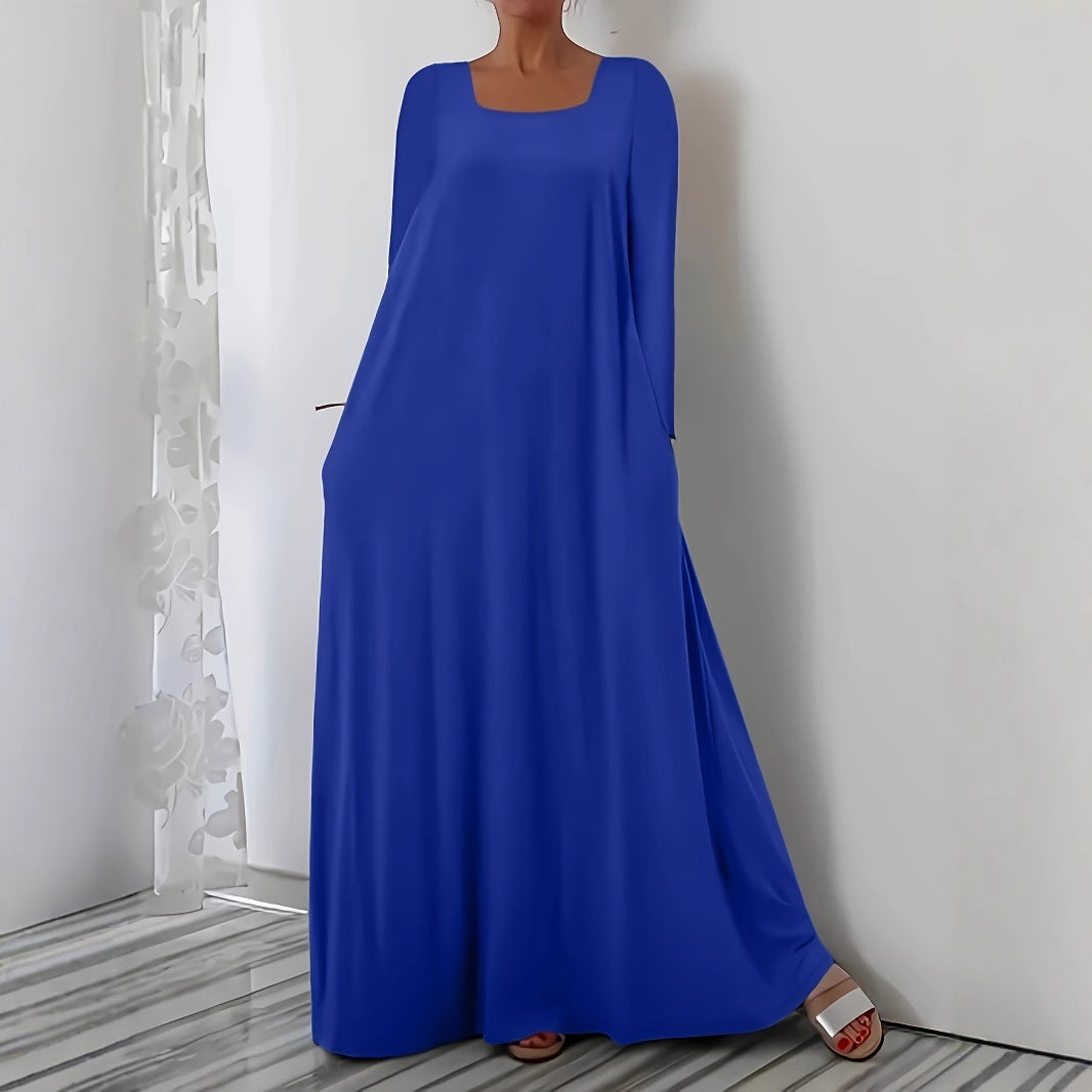 Damen Weit geschnittenes Maxikleid mit praktischen Taschen R&B