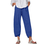 Damen weite Sommerhose mit eleganten Schnittdetails und elastischem Bund R&B