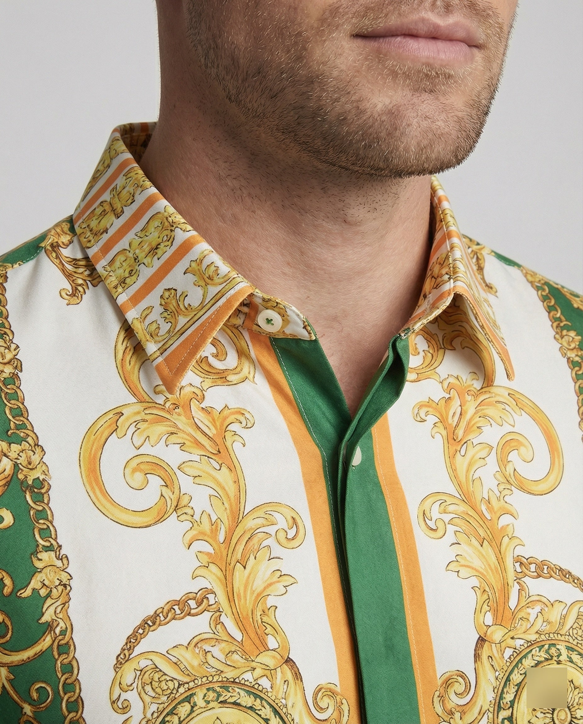 Herren Luxus Hemd mit eindrucksvollem Barockmuster R&B