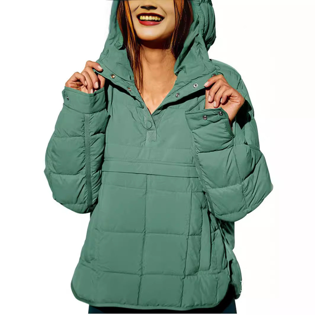 Damen lässige Winterjacke mit Steppdesign und Kragen R&B