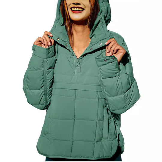 Damen lässige Winterjacke mit Steppdesign und Kragen R&B