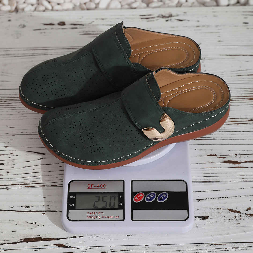 Damen Atmungsaktive Clogs mit seitlichem Schnallen-Detail R&B