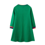 Mädchen Langarm-Kleid mit bunten Tier- und Blumenstickereien R&B