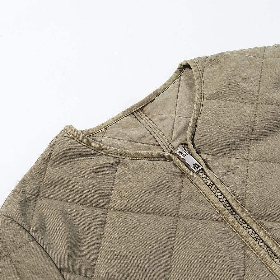 Damen gesteppte Übergangsjacke mit schlichten Taschen und elegantem Schnitt R&B