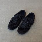 Damen Sportliche Sneaker mit elegantem Samtoberteil und modischen Applikationen R&B