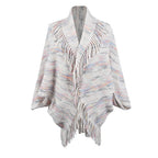 Damen Strickponcho mit luxuriösen Fransen und modernem Design
