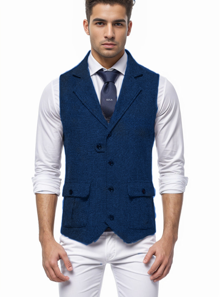 Herren elegante Weste im Hahnentrittmuster R&B