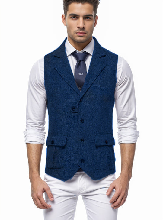 Herren elegante Weste im Hahnentrittmuster R&B