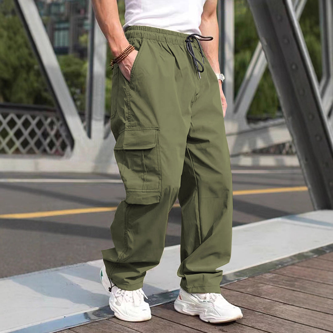 Herren moderne Cargohose mit elastischem Bund und multifunktionalen Taschen R&B