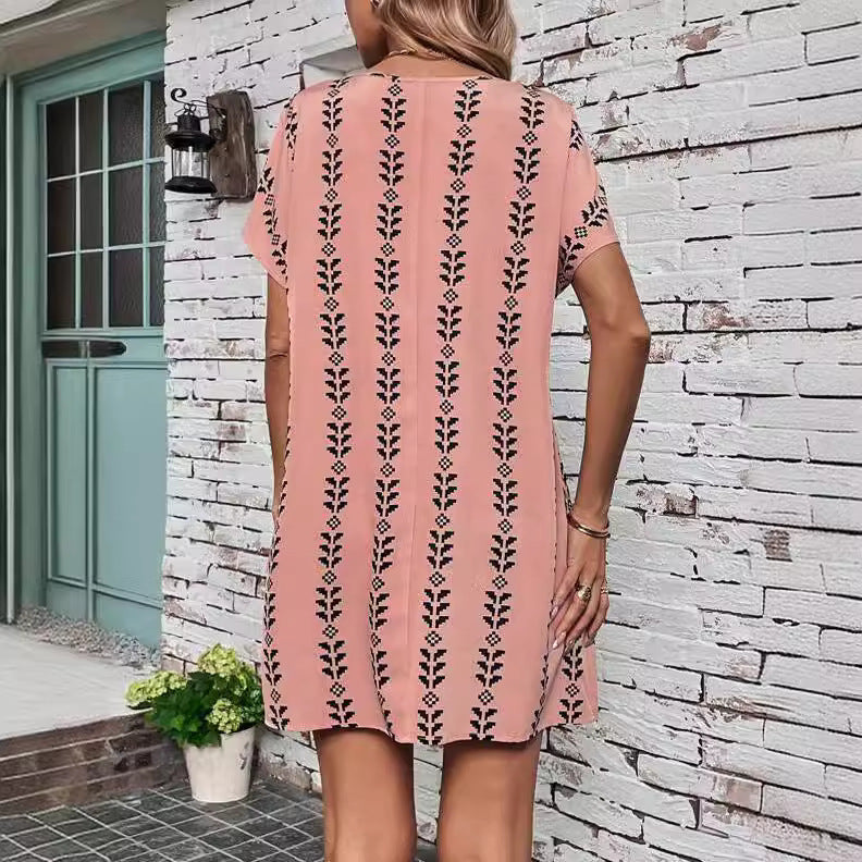 Damen lässiges Freizeitkleid mit trendigem Blumenmuster und komfortablem Schnitt R&B