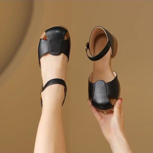 Damen Geschlossene Riemchensandalen mit stylishen Schnallen R&B
